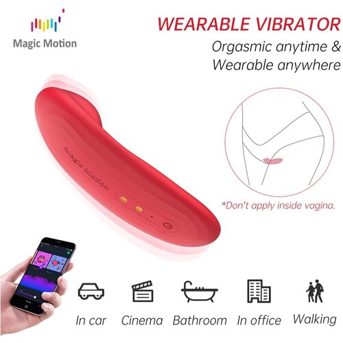 Magic Motion Vibrator za v hlačke - Nyx, rdeč Slike
