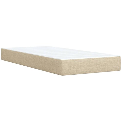  Okvir kreveta s oprugama i madrac krem 80x200 cm od tkanine Slike