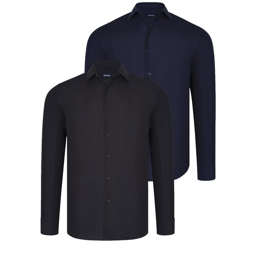 Dewberry DUAL SET G726 MENS SHIRT-BLACK-NAVY BLUE Slike