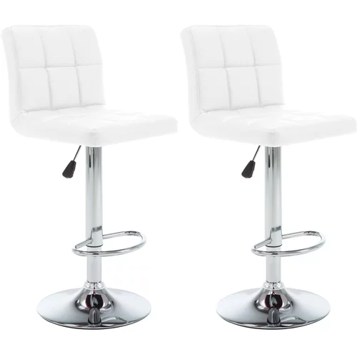vidaXL Barski stolčki 2 kosa belo umetno usnje, (20624542)