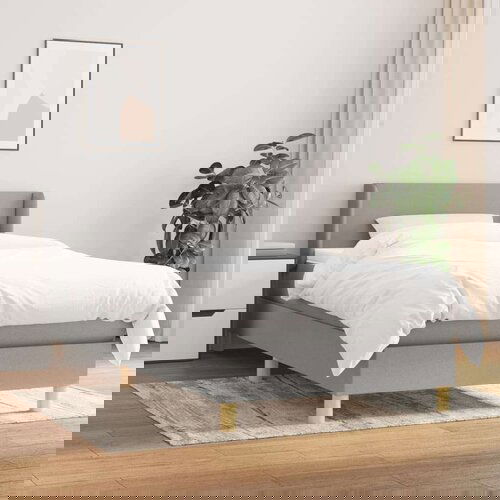  Box spring postelja z vzmetnico svetlo siva 90x200 cm blago, (20791457) Cene