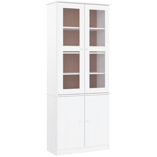 VidaXL Steklena vitrina ALTA bela 77x35x186,5 cm trdna borovina, (20825348) Slike