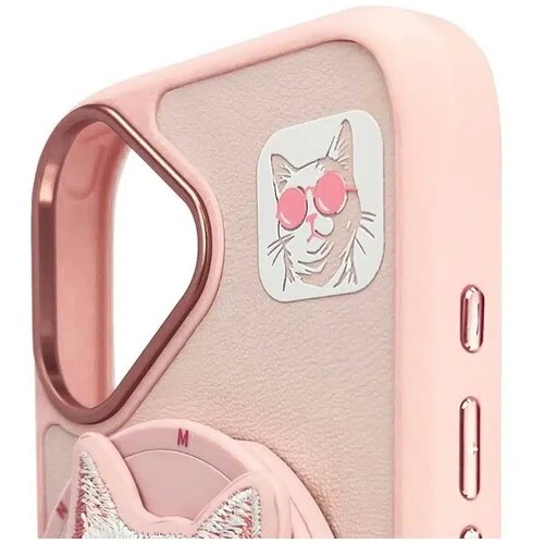 NIMMY GLASSES COOL CAT MagSafe kompatibilna maskica za iPhone 16 roza Slike