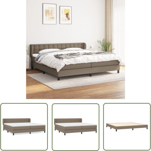 The Living Store Box spring postelja z vzmetnico taupe 200x200 cm blago - Box Spring Postelja, (21737515) Cene