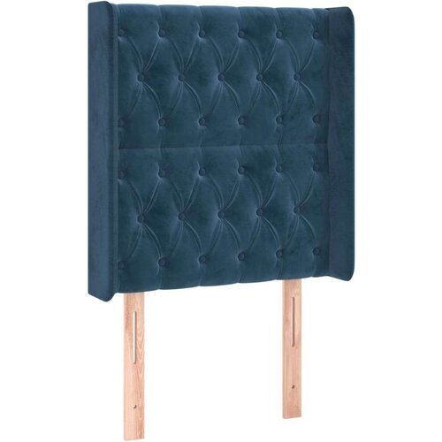  Uzglavlje s u&amp;scaron;ima tamnoplavo 83x16x118/128 cm bar&amp;scaron;unasti Slike