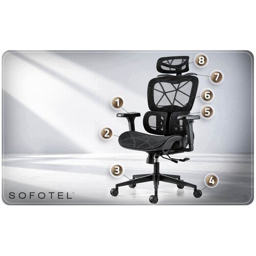 Sofotel Altis &amp;ndash; Ergonomska uredska stolica s podesivim naslonom in 4D rokama, črna Slike