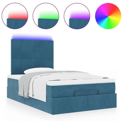 VidaXL okvir za krevet s madracima tamnoplavi 120x190 cm bar&amp;scaron;unasti Slike