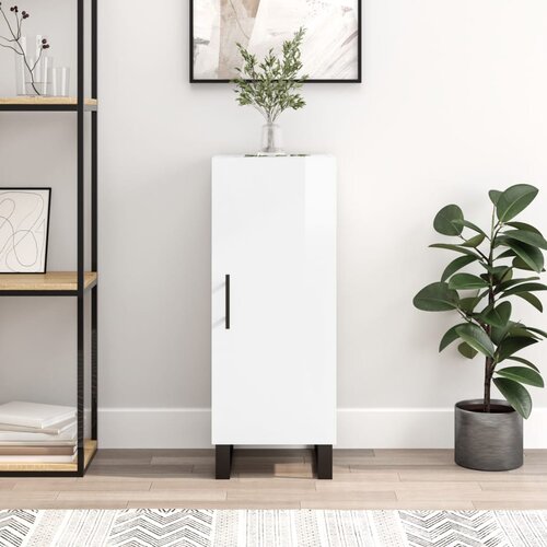 vidaXL Komoda sjajna bijela 34 5 x 34 x 90 cm od konstruiranog drva Cijene
