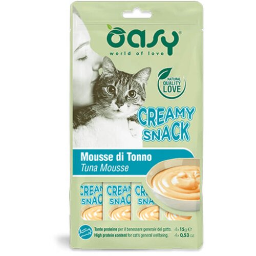 Oasy Cat Creamy Snack kremasti posladek, tuna - 4 x 15 g Cene