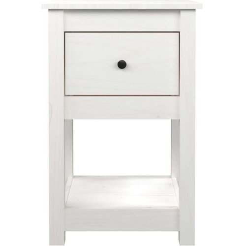  Noćni ormarići 2 kom bijeli 40x35x61 5 cm od masivne borovine Slike