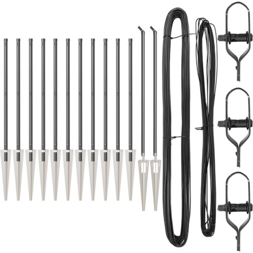 Set stupova za ograde 13 pcs Siva &amp;Oslash;32mm 100 cm Metal Slike