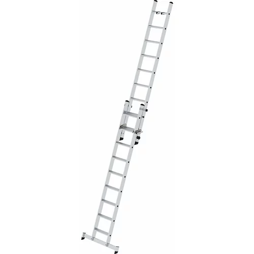 MUNK Pomična lestev s stopnicami, dvodelna, s prečko nivello®, 18 stopnic