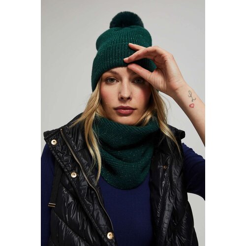 Marisse Emerald Hat With Pompom And Metallic Thread Slike