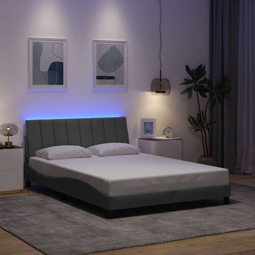  Okvir za krevet bez madraca Hanko svjetlosivi 140x200 cm od tkanine Slike