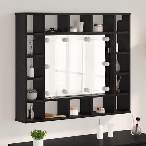  Ogledalo ormar Crni hrast 91 x 15 x 76,5 cm Konstruirano drvo Cene