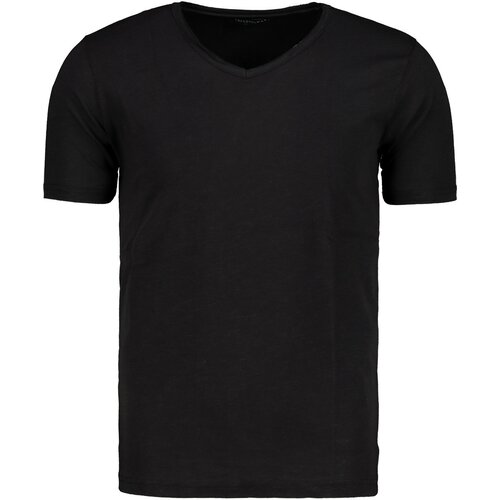 Trendyol Muška majica kratkih rukava Regular Fit crna Slike