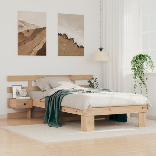 vidaXL Krevetna konstrukcija Smeđa 100 x 200 cm Čvrsta borova drva Cene