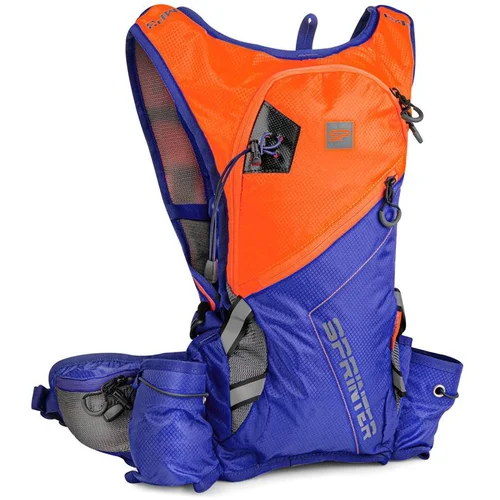 Spokey SPRINTER Sports, cycling and running backpack 5 l, orange/blue, waterproof