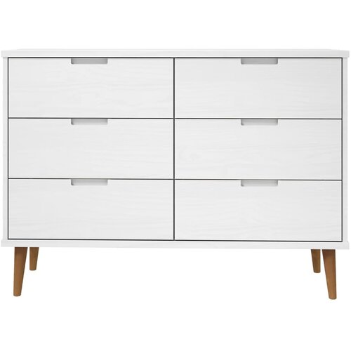 vidaXL Predalnik bel 113x40x80 cm trdna borovina Cene