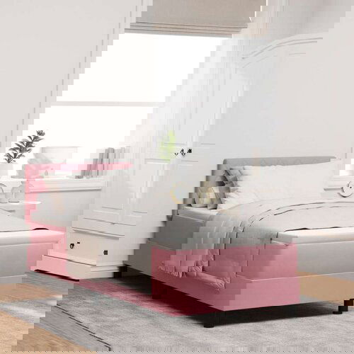  Krevet s dušekom Roze 80x200 cm Baršun Cijene