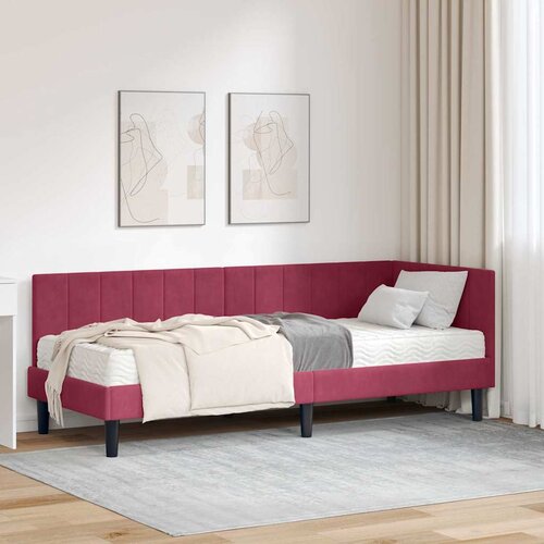 vidaXL Kutni okvir kreveta boja crnog vina 80 x 200 cm Baršun Cene