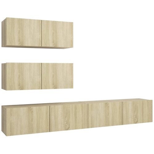 Maison Chic Komplet TV omarice - TV enot 4-delni sonoma hrast inženirski les, (21700276) Slike
