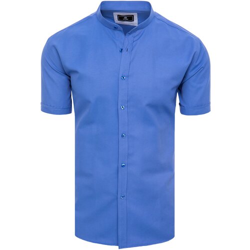 DStreet Men's cornflower blue short sleeve shirt Cene