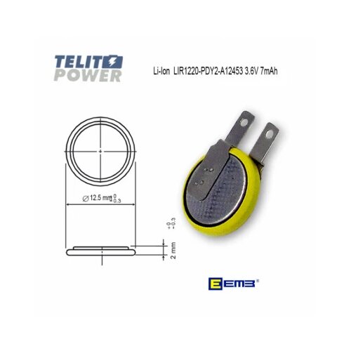 EEMB Li-Ion 3.6V 7mAh LIR1220-PDY2-A12453 Cene