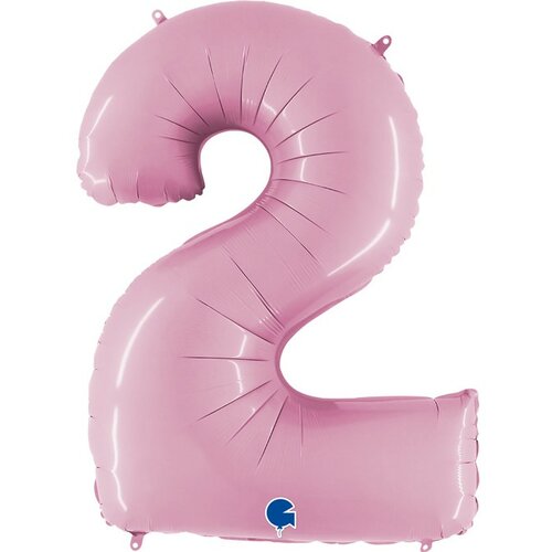 balon broj 2 pastelno roze sa helijumom Slike