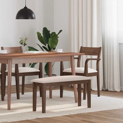  Klupa 90 cm smeđa puna drvena guma Slike