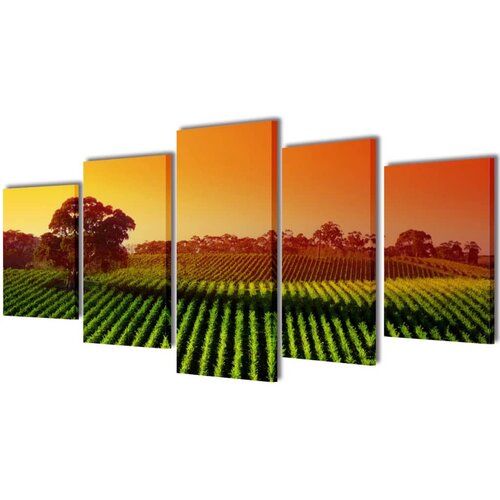 VidaXL Zidne Slike na Platnu Set s Printom Polja 100 x 50 cm Slike