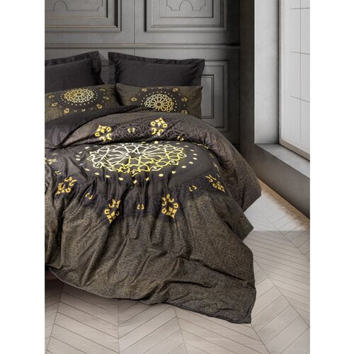  togay - anthracite anthracite satin double quilt cover set Cene