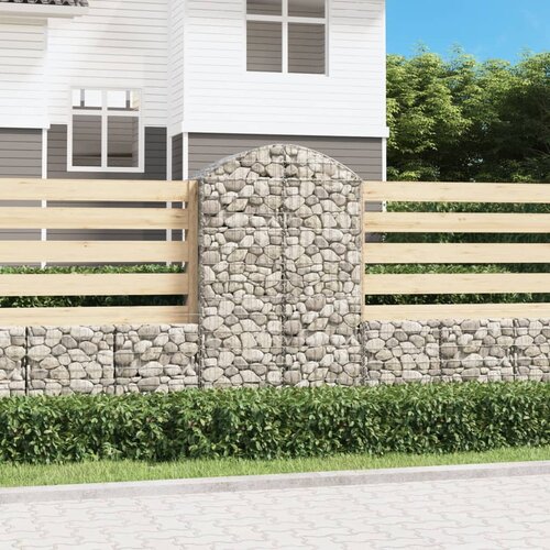 VidaXL Gabionska ko&amp;scaron;ara s lukom 100x50x160/180 cm pocinčano željezo Slike
