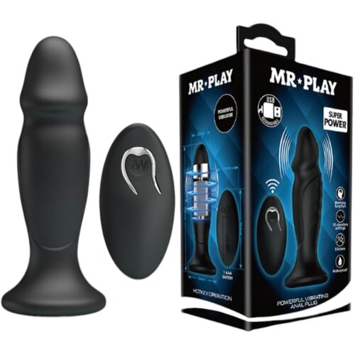 MR PLAY MR. PLAY - radijsko vodeni analni vibrator z možnostjo polnjenja (črn) Slike