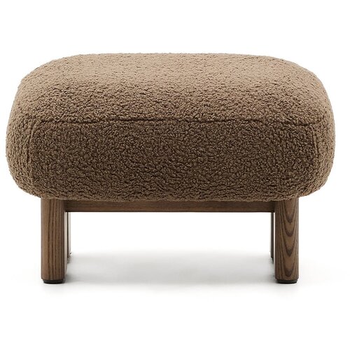 Kave Home Smeđi tabure od boucl&amp;eacute; tkanine Nema &amp;ndash; Slike
