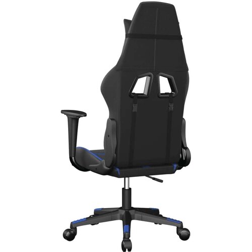  Masažni gaming stol črno in modra umetno usnje Slike