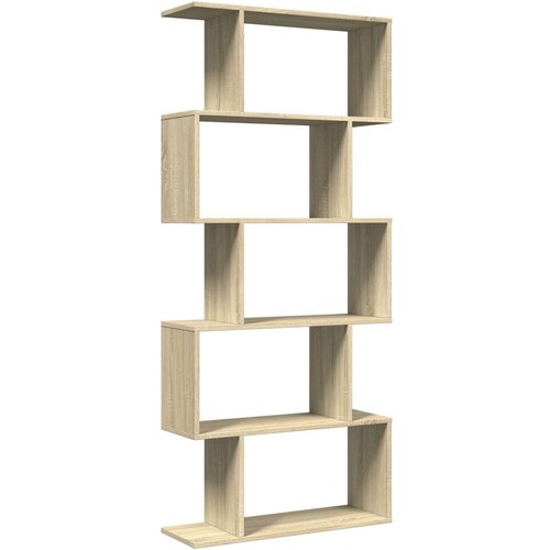 Pregrada / regal za knjige 5 razina hrast 70x24x161 cm drveni Smeđa Slike