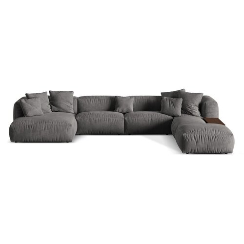 Micadoni Siva kutna garnitura od boucl&amp;eacute; tkanine (s desnim kutom/u obliku slova &amp;quot;U&amp;quot;) Martina &amp;ndash; Home Slike
