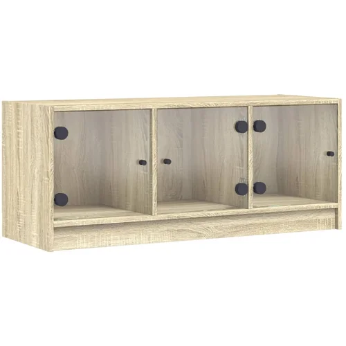 MAISON CHIC TV omarica - TV stojalo - Televizijska omarica s steklenimi vrati sonoma hrast 102x37x42 cm, (21701500)