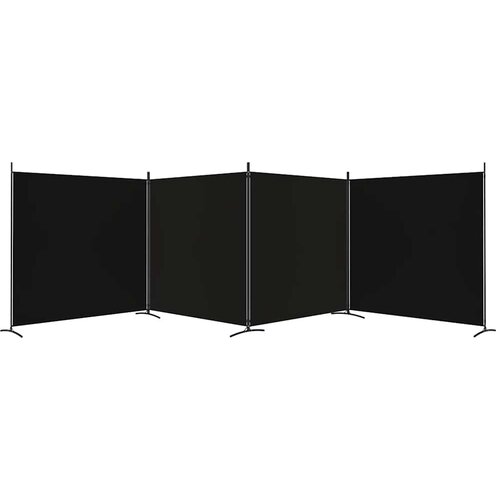  pregrada s 4 panela crna 698 x 180 cm od tkanine Slike