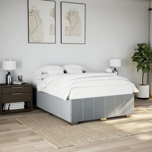 Okvir za krevet bez madraca svjetlosivi 140 x 190 cm od tkanine Cijene
