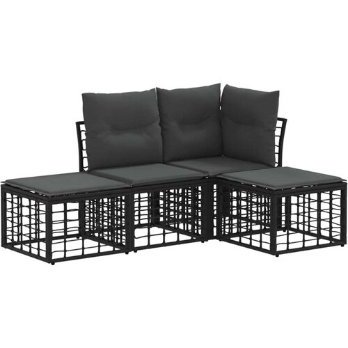  Set vanjskih sofa Crna Poliester - Crna bez stola Cijene