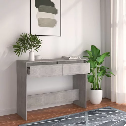  Konzolni stol siva boja betona 100 x 35 x 76,5 cm od iverice