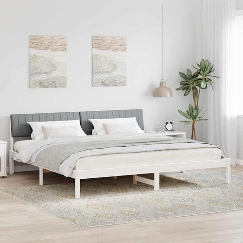  Okvir kreveta s uzglavljem Bijela i svijetlosiva 200 x 200 cm Cijene