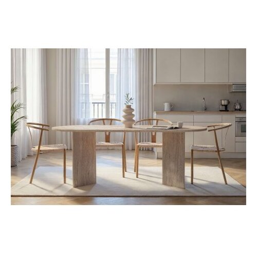 Hanah home trpezarijski sto sabella travertine Slike