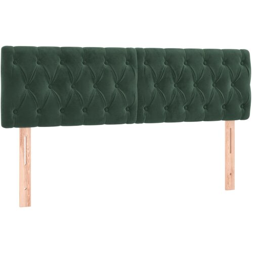 Maison Chic Posteljno vzglavje - Vzglavna omarica 2 kosa temno zeleno 72x7x78/88 cm žamet, (22078269) Cene