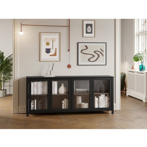 Marckeric Črna vitrina iz masivnega bora 186x80x40 cm Alessandra &amp;ndash; Slike