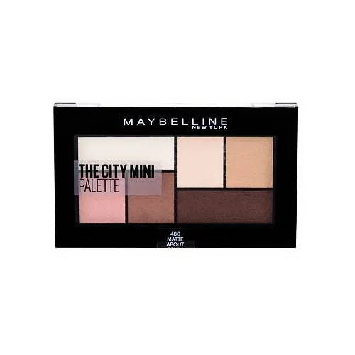 Maybelline The City Mini paletka šestih dramatičnih senčil za oči 6 g odtenek 480 Matte About Town