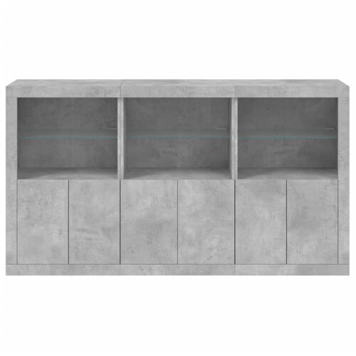  Komoda s LED svjetlima siva boja betona 181,5x37x100 cm Slike
