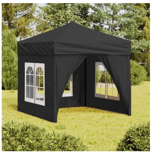  Zložljiv vrtni šotor s stranicami antracit 2x2 m